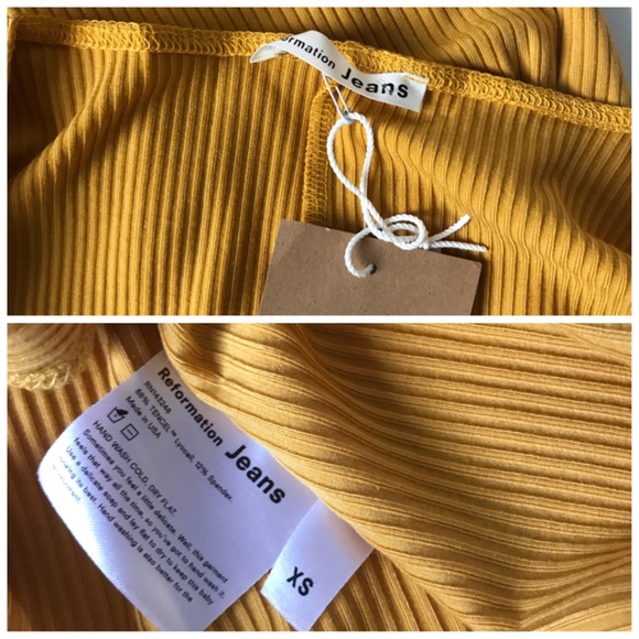 Reformation Celine wrap sweater dress ochre - Picture 8 of 8